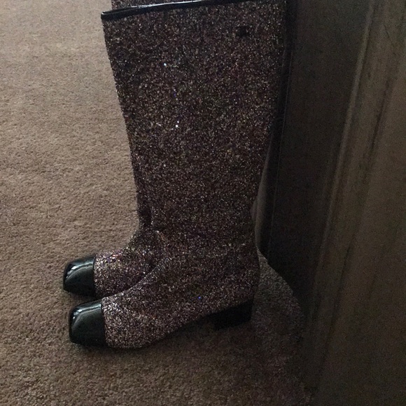 Chanel glitter boots